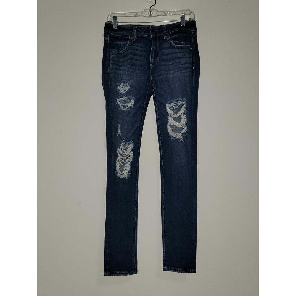 American Eagle Outfitters Jegging Jeans Dark Wash Distressed Ripped Size 6